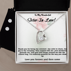 Forever Love Necklace & Earring Set to Sister in Law