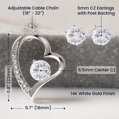 Forever Love Necklace & Earring Set to Sister in Law