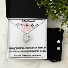 Forever Love Necklace & Earring Set to Sister in Law